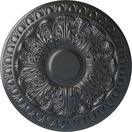 Ekena Millwork Colton Ceiling Medallion (Fits Canopies up to 4 3/4"), Hand-Painted Pewter, 15 3/4"OD x 1 1/2"P CM15CNPES